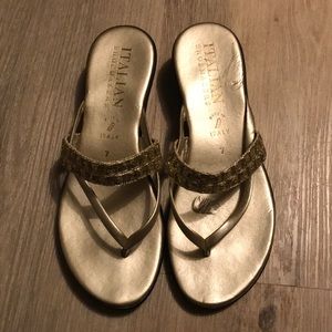 Italian Shoemakers gold sandals size 7